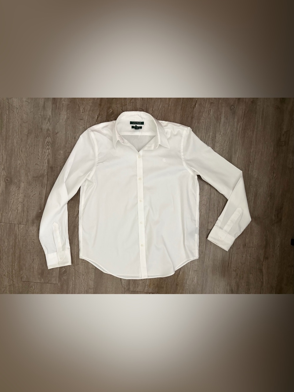 Lauren Ralph Lauren White Non-Iron Cotton Button Down Shirt Sz M